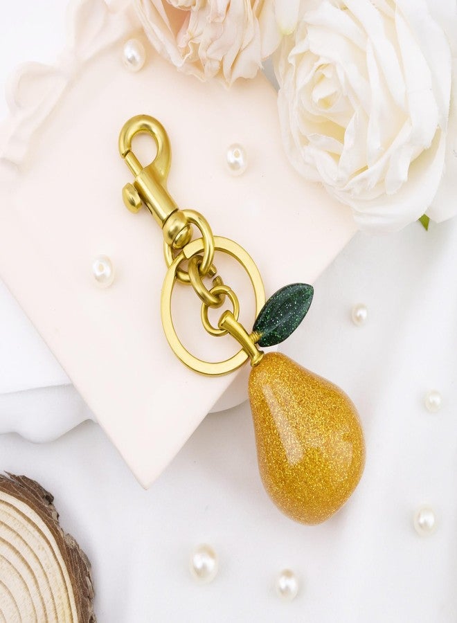 igvean Pear Keychain Cute Fruit Purse Charms for Handbags Best Ever Gifts Women Backpacks Accessories for Mother’s Day Birthday Valentines Day Car keyring Gift for Her - Image 2